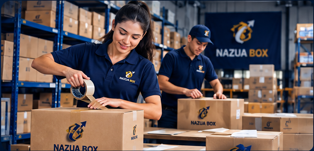 Equipo de NAZUA BOX preparando y organizando pedidos